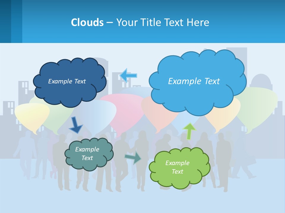 A Group Of People Standing In Front Of A City Skyline PowerPoint Template