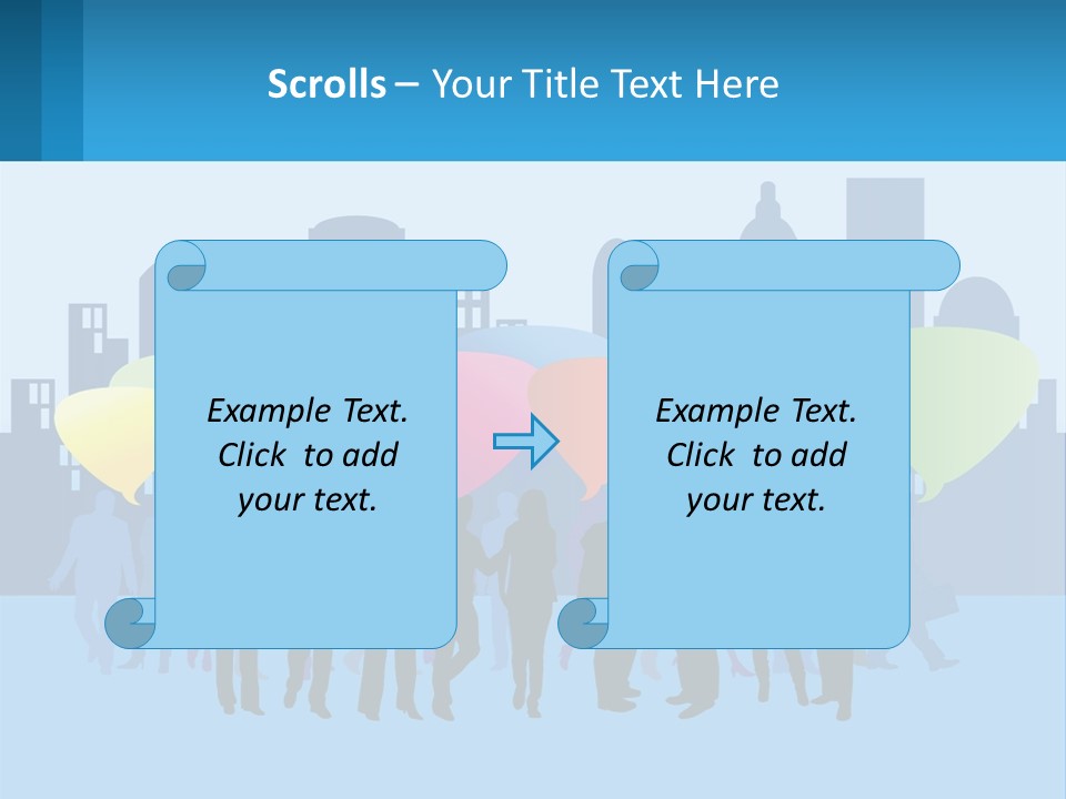 A Group Of People Standing In Front Of A City Skyline PowerPoint Template