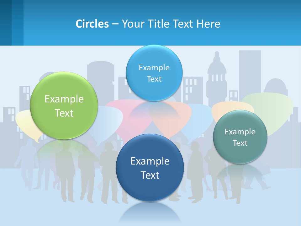 A Group Of People Standing In Front Of A City Skyline PowerPoint Template