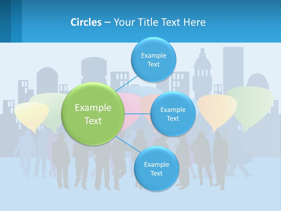 A Group Of People Standing In Front Of A City Skyline PowerPoint Template