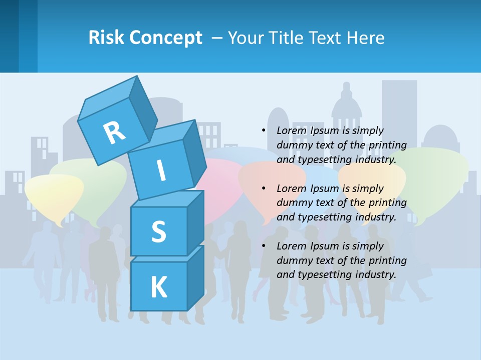 A Group Of People Standing In Front Of A City Skyline PowerPoint Template