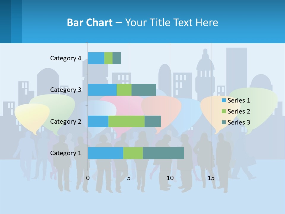 A Group Of People Standing In Front Of A City Skyline PowerPoint Template