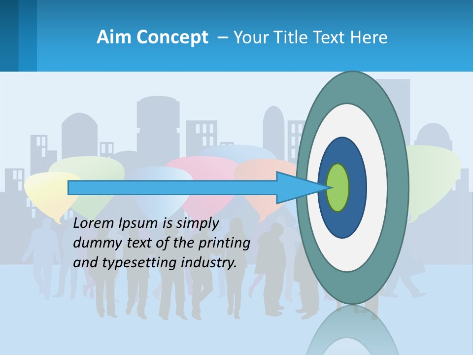 A Group Of People Standing In Front Of A City Skyline PowerPoint Template