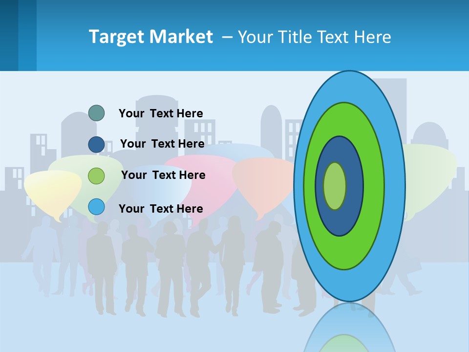 A Group Of People Standing In Front Of A City Skyline PowerPoint Template