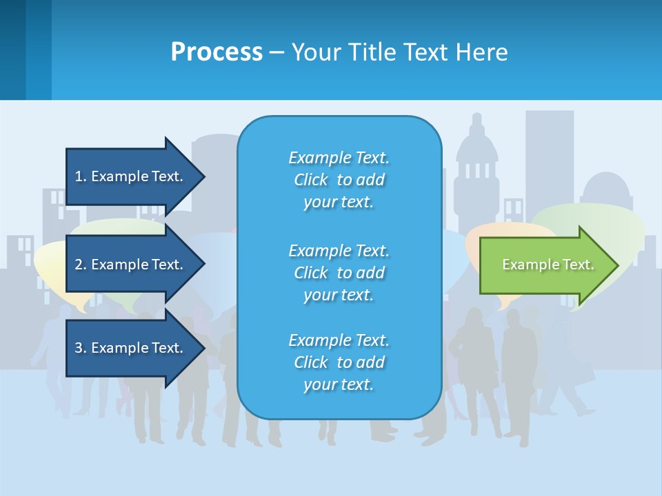 A Group Of People Standing In Front Of A City Skyline PowerPoint Template