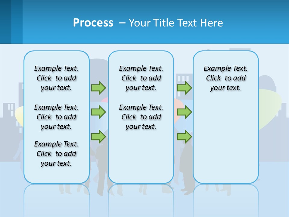 A Group Of People Standing In Front Of A City Skyline PowerPoint Template
