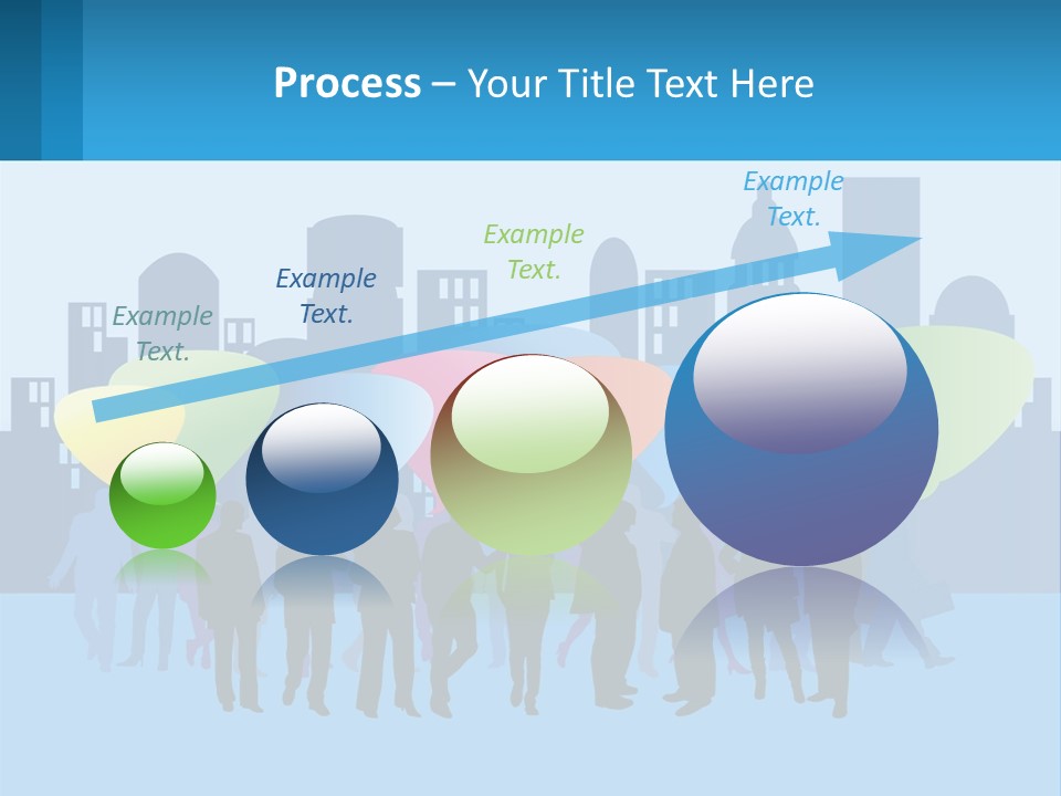 A Group Of People Standing In Front Of A City Skyline PowerPoint Template