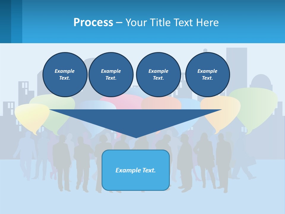 A Group Of People Standing In Front Of A City Skyline PowerPoint Template