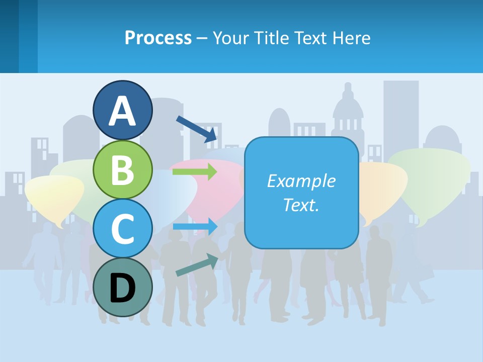 A Group Of People Standing In Front Of A City Skyline PowerPoint Template