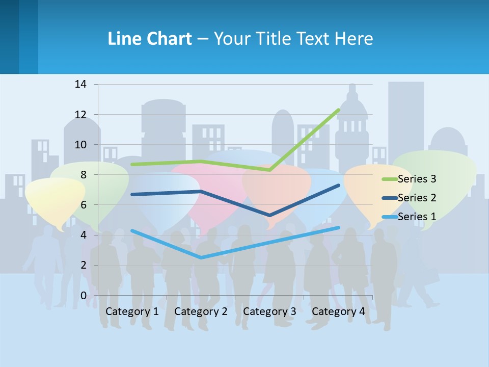 A Group Of People Standing In Front Of A City Skyline PowerPoint Template