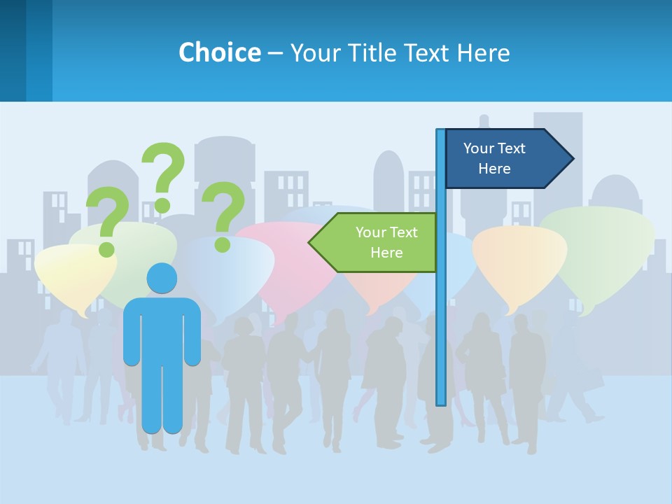 A Group Of People Standing In Front Of A City Skyline PowerPoint Template