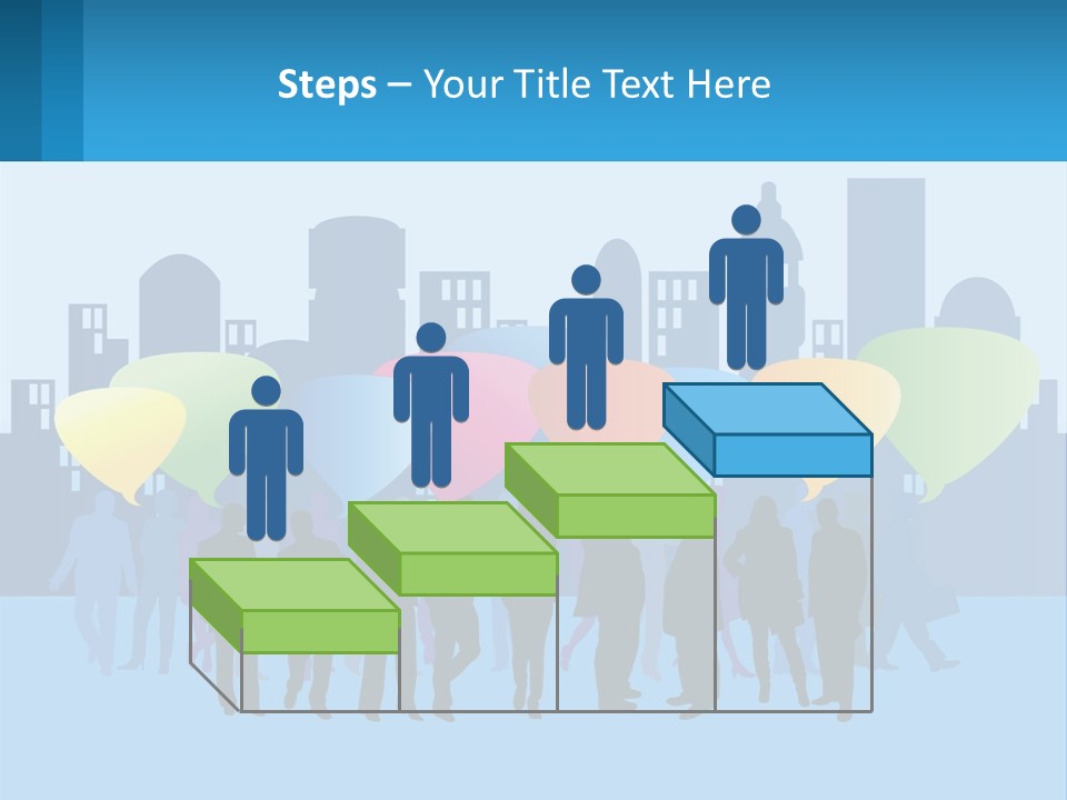 A Group Of People Standing In Front Of A City Skyline PowerPoint Template