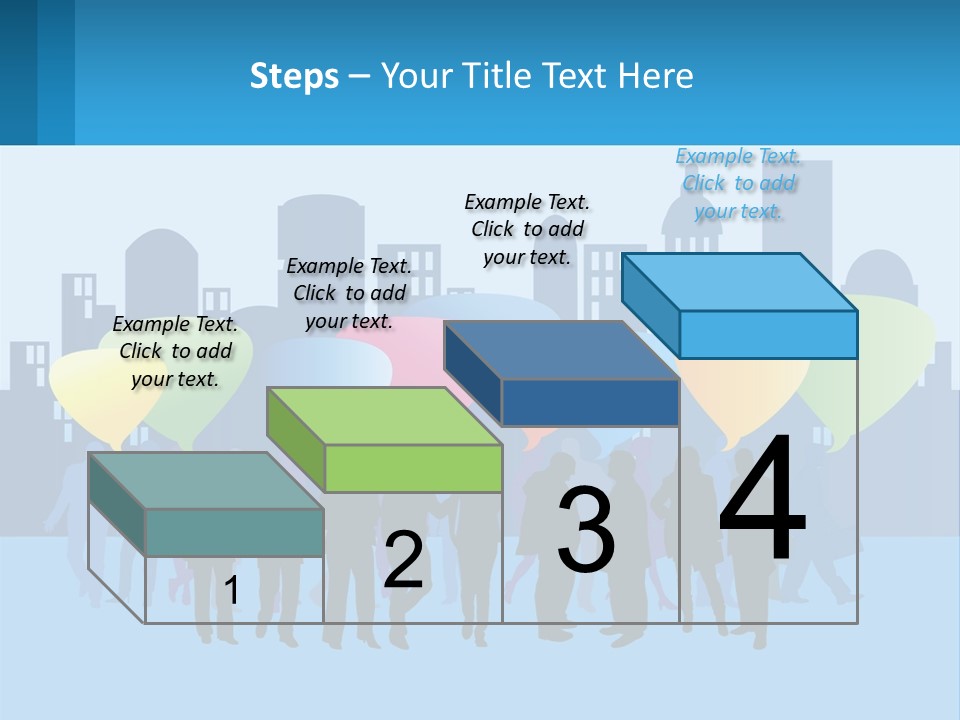 A Group Of People Standing In Front Of A City Skyline PowerPoint Template