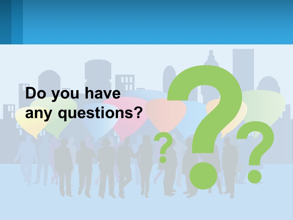 A Group Of People Standing In Front Of A City Skyline PowerPoint Template