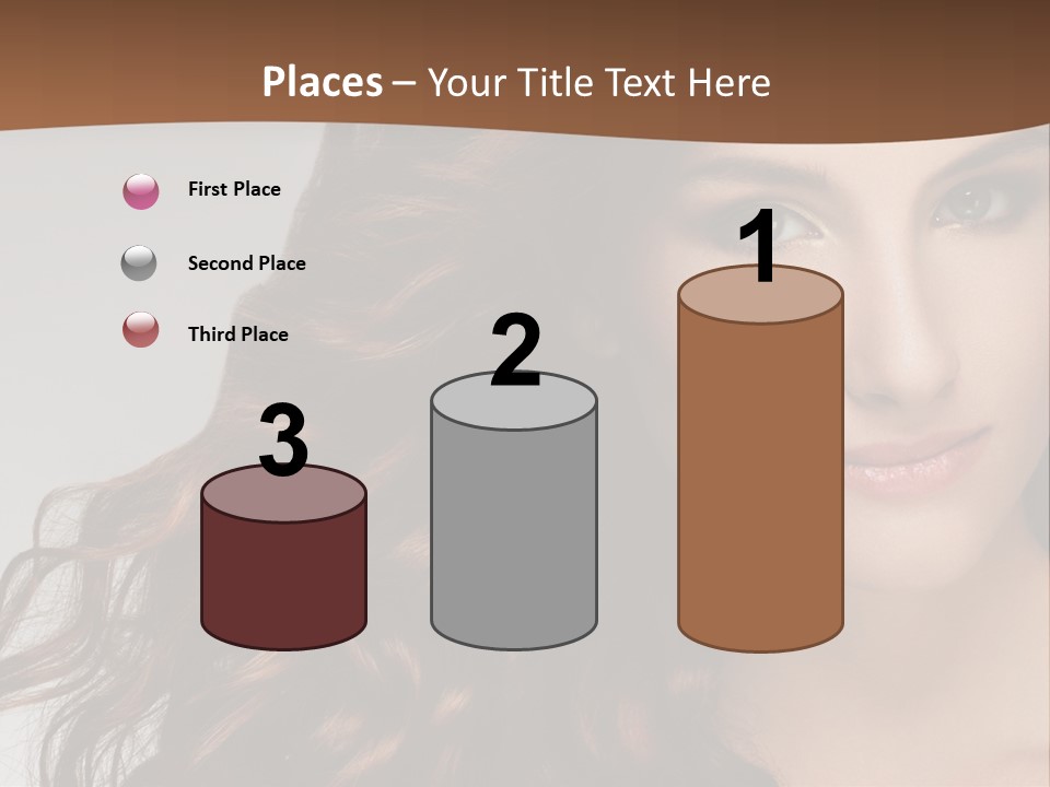 A Beautiful Woman With Long Red Hair Is Smiling PowerPoint Template