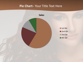 A Beautiful Woman With Long Red Hair Is Smiling PowerPoint Template