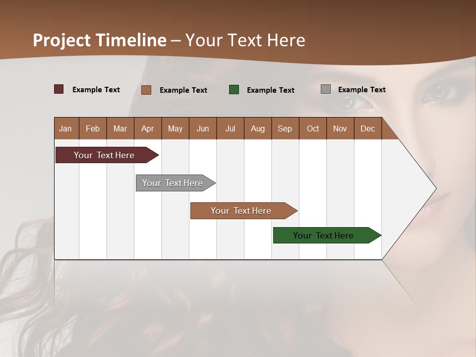 A Beautiful Woman With Long Red Hair Is Smiling PowerPoint Template