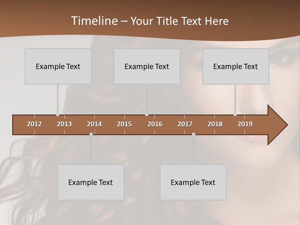 A Beautiful Woman With Long Red Hair Is Smiling PowerPoint Template