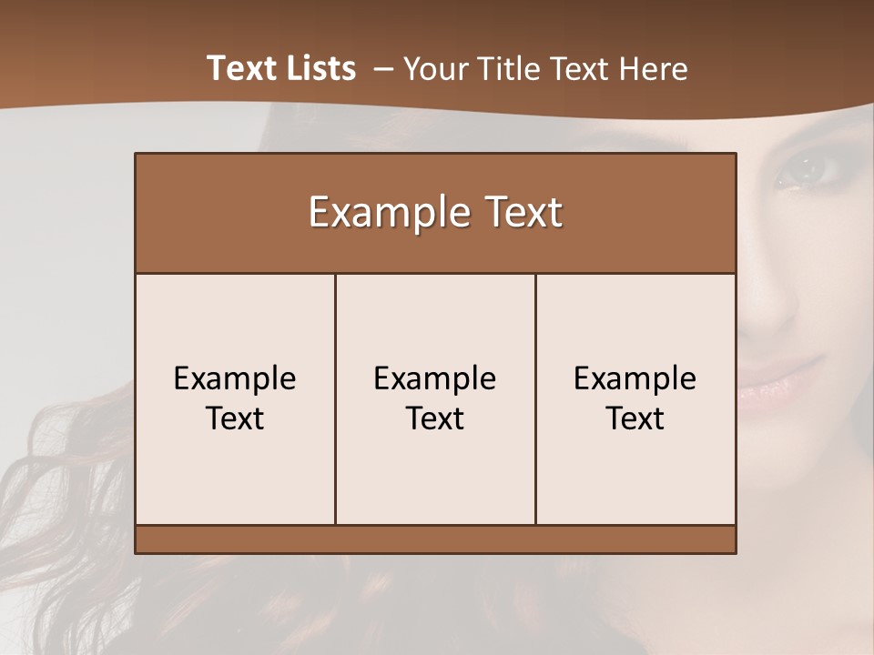 A Beautiful Woman With Long Red Hair Is Smiling PowerPoint Template