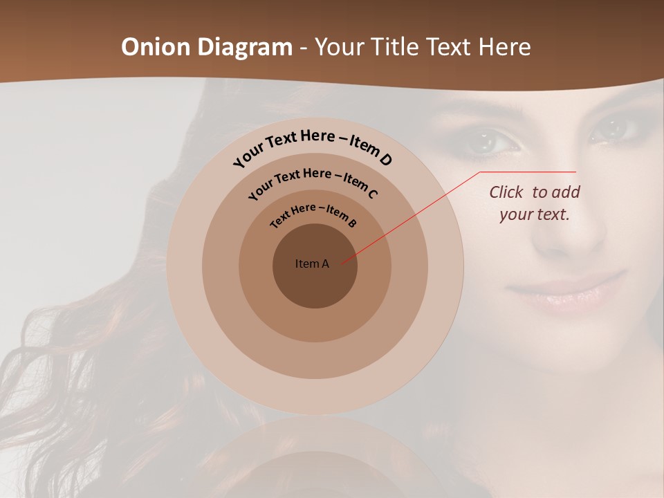 A Beautiful Woman With Long Red Hair Is Smiling PowerPoint Template