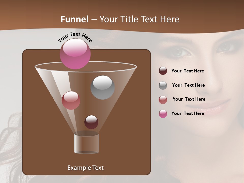 A Beautiful Woman With Long Red Hair Is Smiling PowerPoint Template