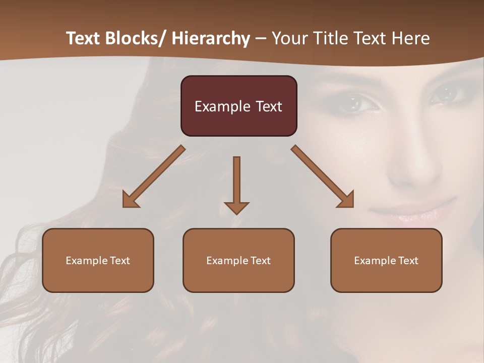 A Beautiful Woman With Long Red Hair Is Smiling PowerPoint Template