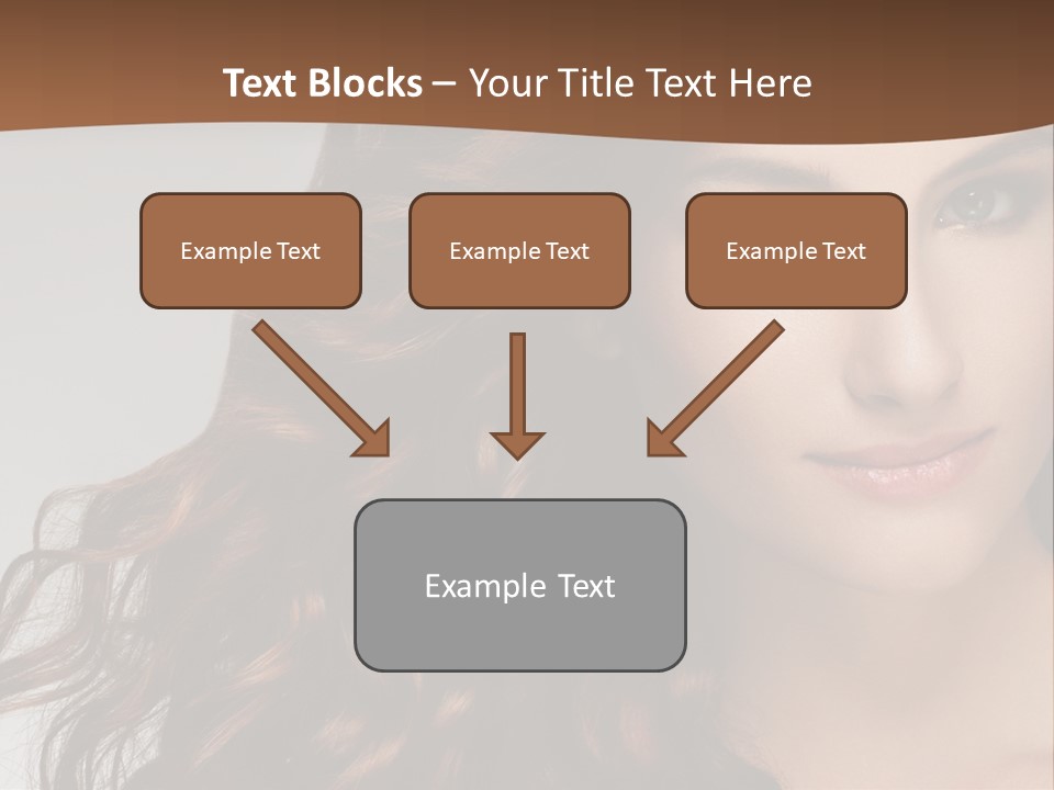 A Beautiful Woman With Long Red Hair Is Smiling PowerPoint Template