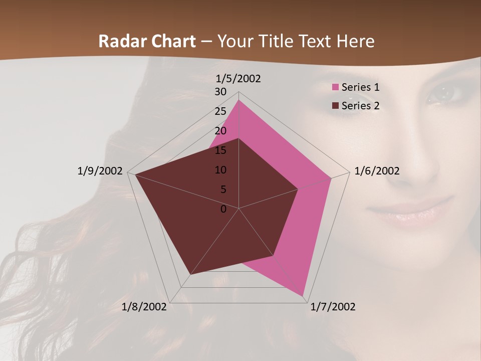 A Beautiful Woman With Long Red Hair Is Smiling PowerPoint Template