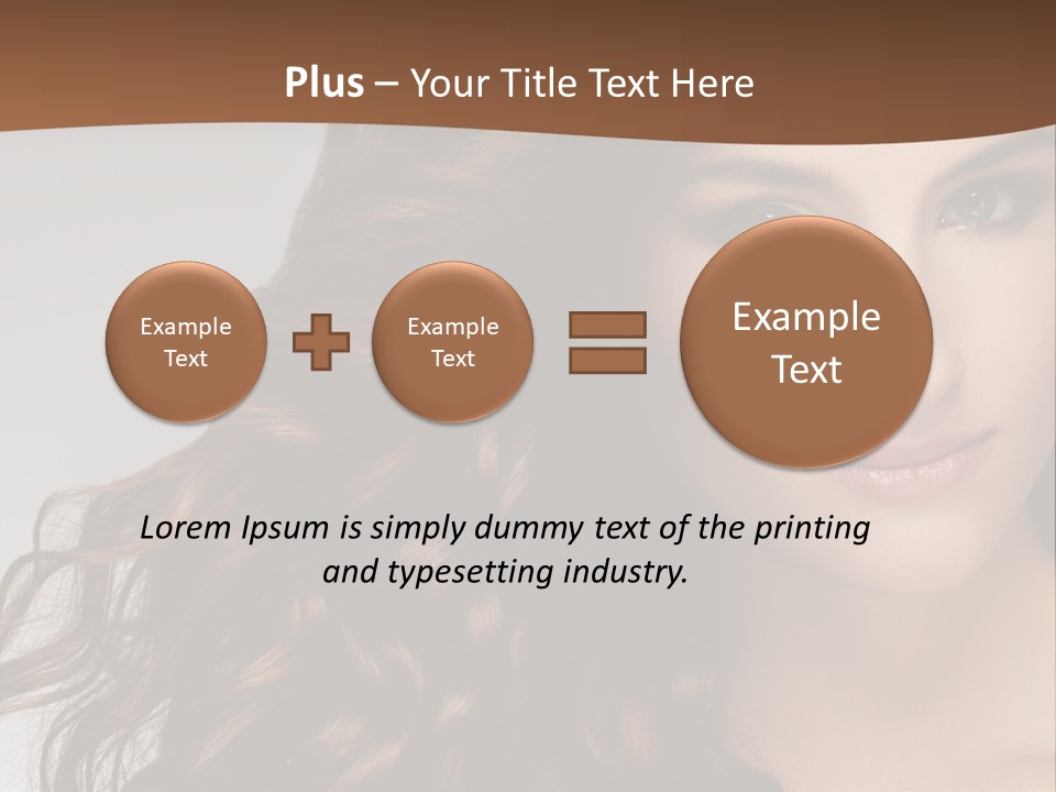 A Beautiful Woman With Long Red Hair Is Smiling PowerPoint Template