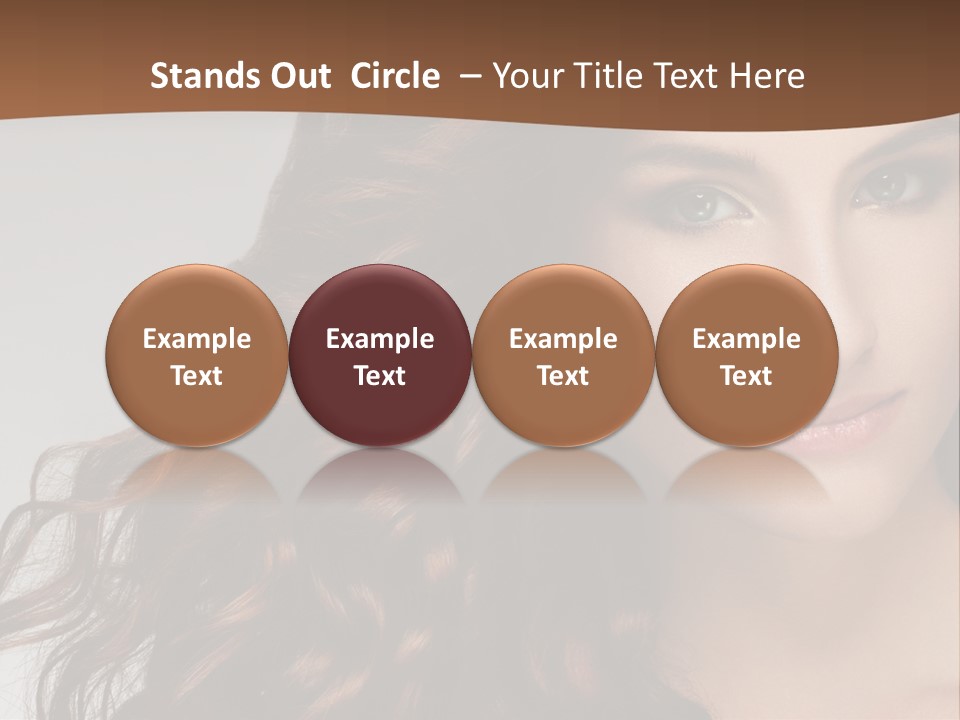 A Beautiful Woman With Long Red Hair Is Smiling PowerPoint Template