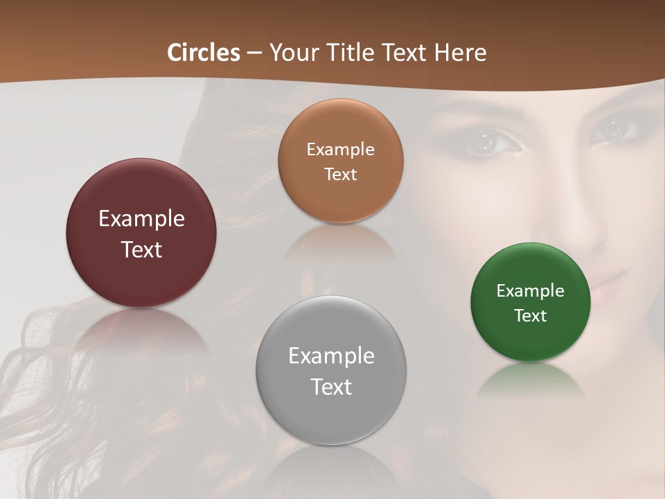 A Beautiful Woman With Long Red Hair Is Smiling PowerPoint Template