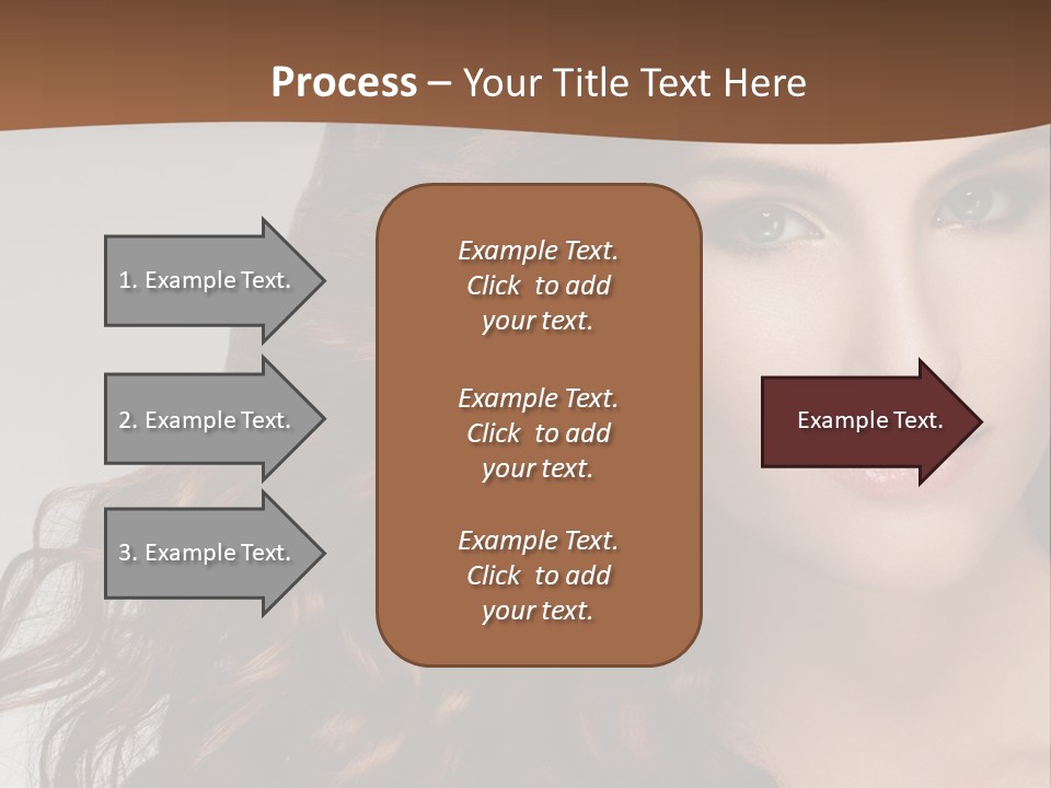A Beautiful Woman With Long Red Hair Is Smiling PowerPoint Template