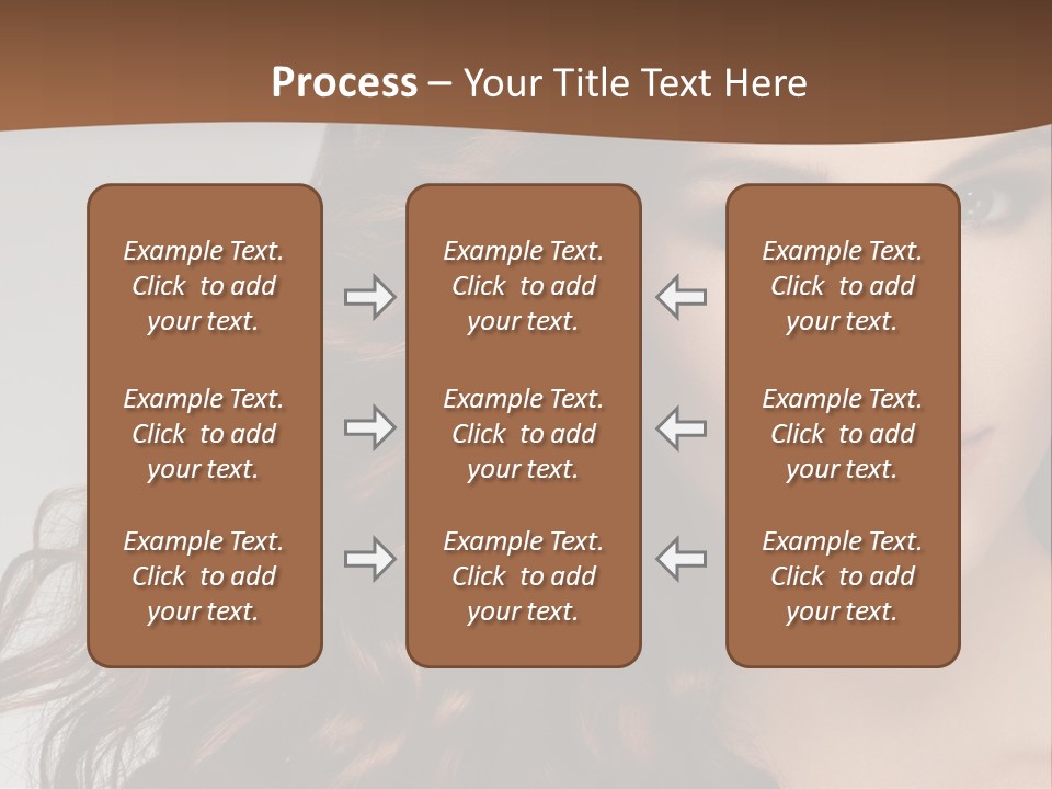 A Beautiful Woman With Long Red Hair Is Smiling PowerPoint Template