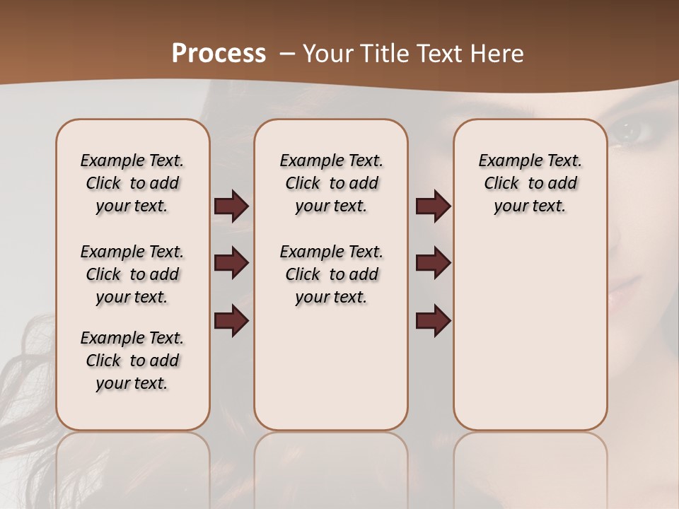 A Beautiful Woman With Long Red Hair Is Smiling PowerPoint Template