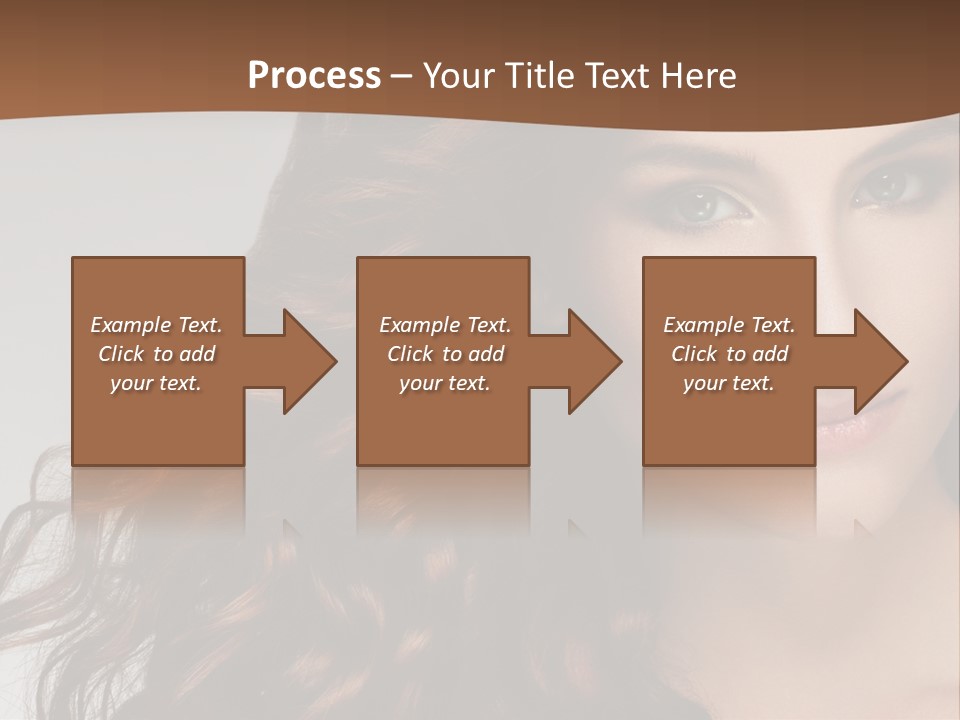 A Beautiful Woman With Long Red Hair Is Smiling PowerPoint Template