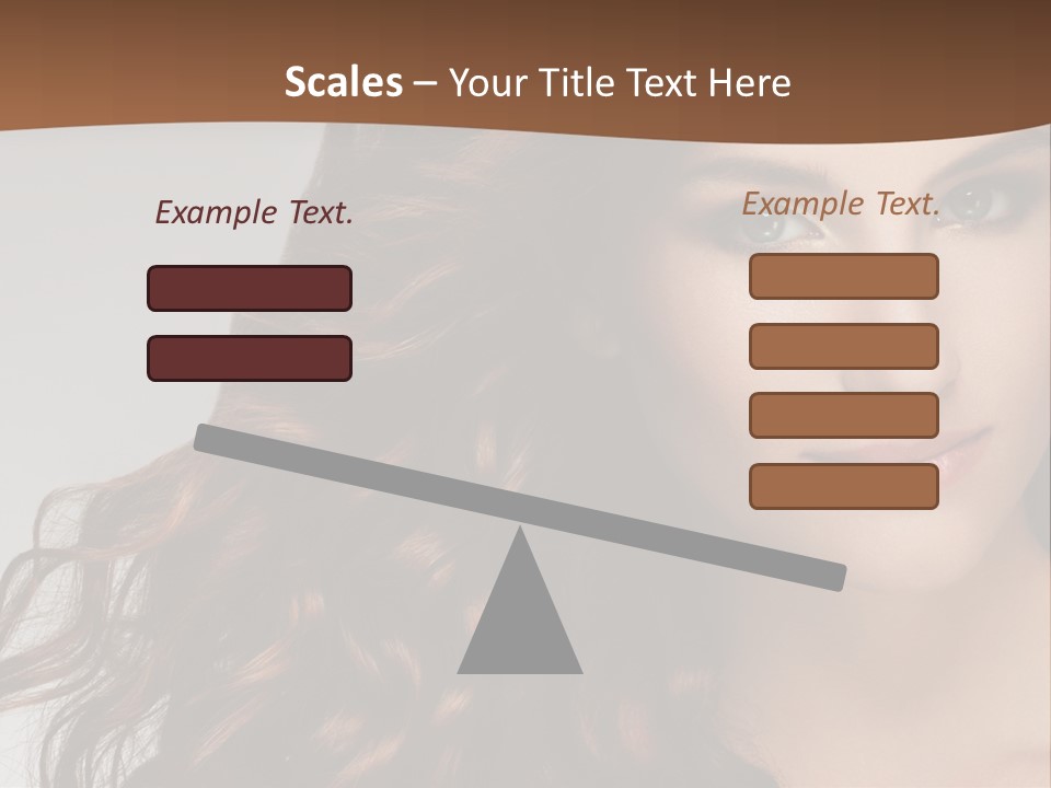 A Beautiful Woman With Long Red Hair Is Smiling PowerPoint Template