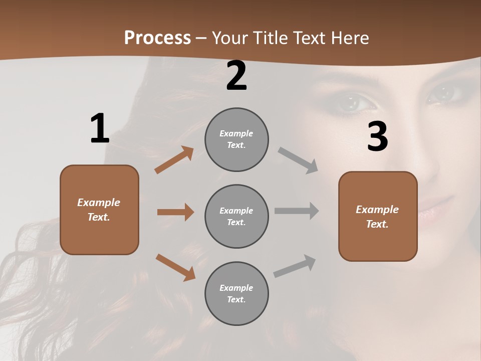 A Beautiful Woman With Long Red Hair Is Smiling PowerPoint Template