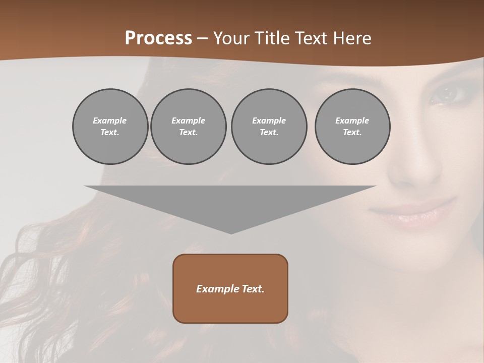A Beautiful Woman With Long Red Hair Is Smiling PowerPoint Template