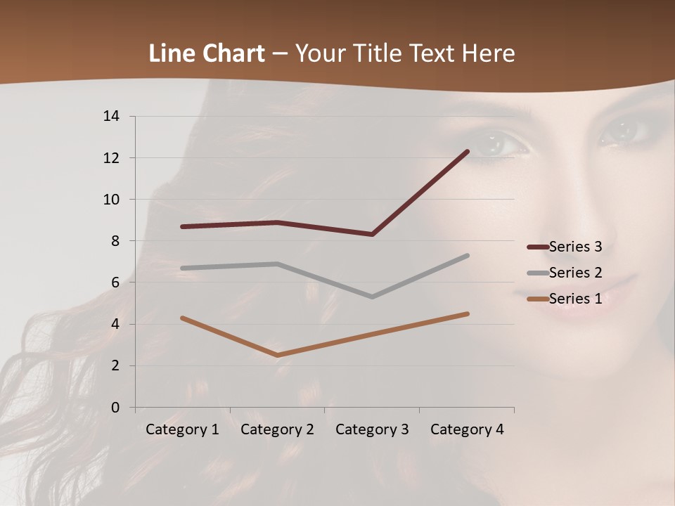 A Beautiful Woman With Long Red Hair Is Smiling PowerPoint Template