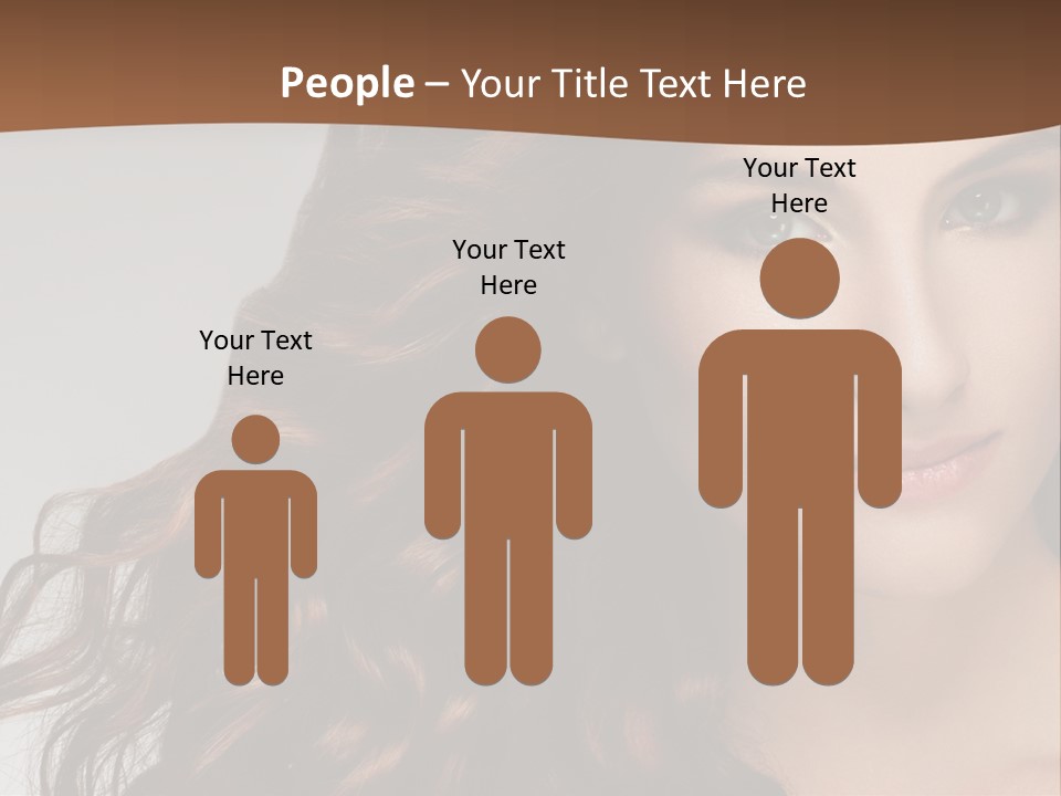 A Beautiful Woman With Long Red Hair Is Smiling PowerPoint Template