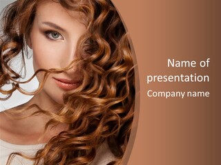 A Beautiful Woman With Long Curly Hair Powerpoint Template PowerPoint Template