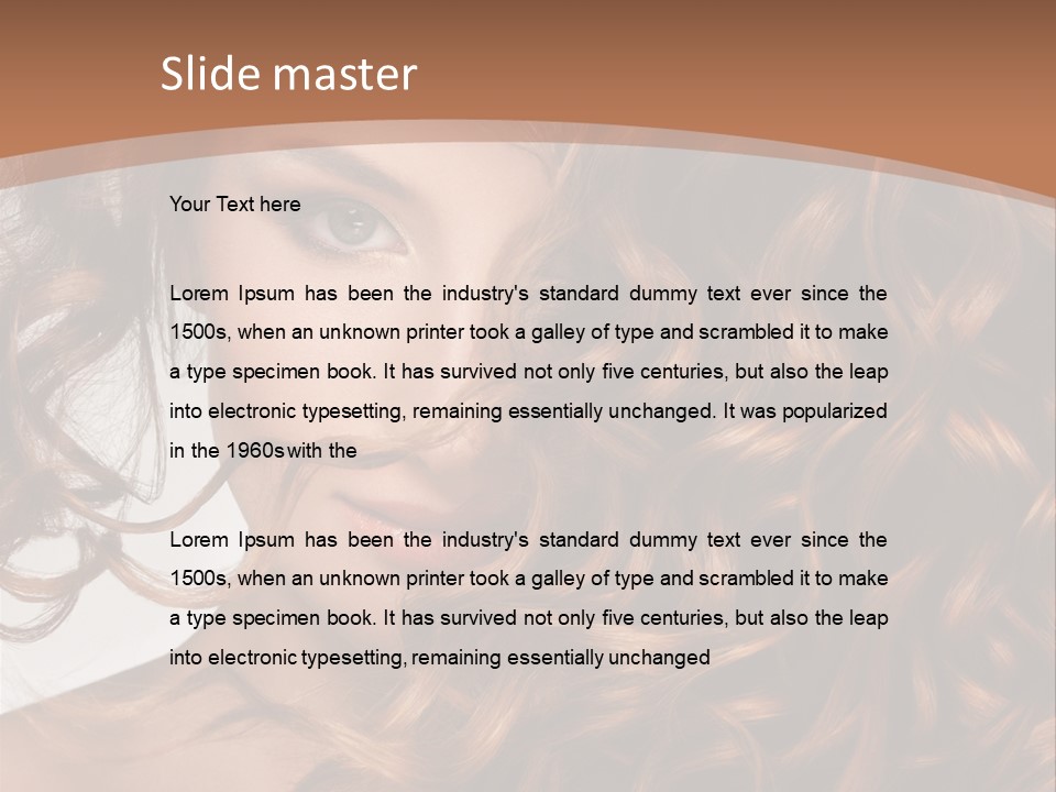 A Beautiful Woman With Long Curly Hair Powerpoint Template PowerPoint Template