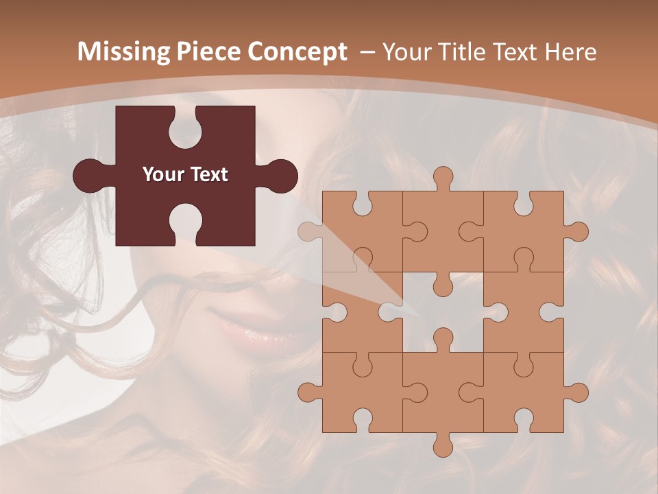 A Beautiful Woman With Long Curly Hair Powerpoint Template PowerPoint Template