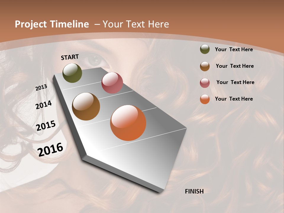 A Beautiful Woman With Long Curly Hair Powerpoint Template PowerPoint Template