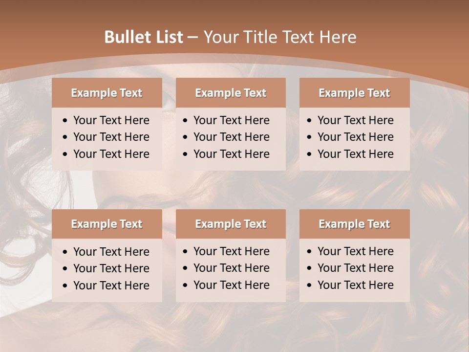 A Beautiful Woman With Long Curly Hair Powerpoint Template PowerPoint Template