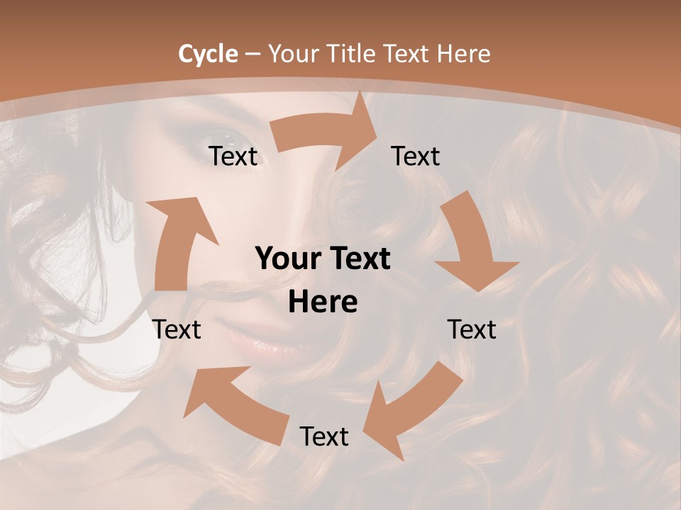 A Beautiful Woman With Long Curly Hair Powerpoint Template PowerPoint Template