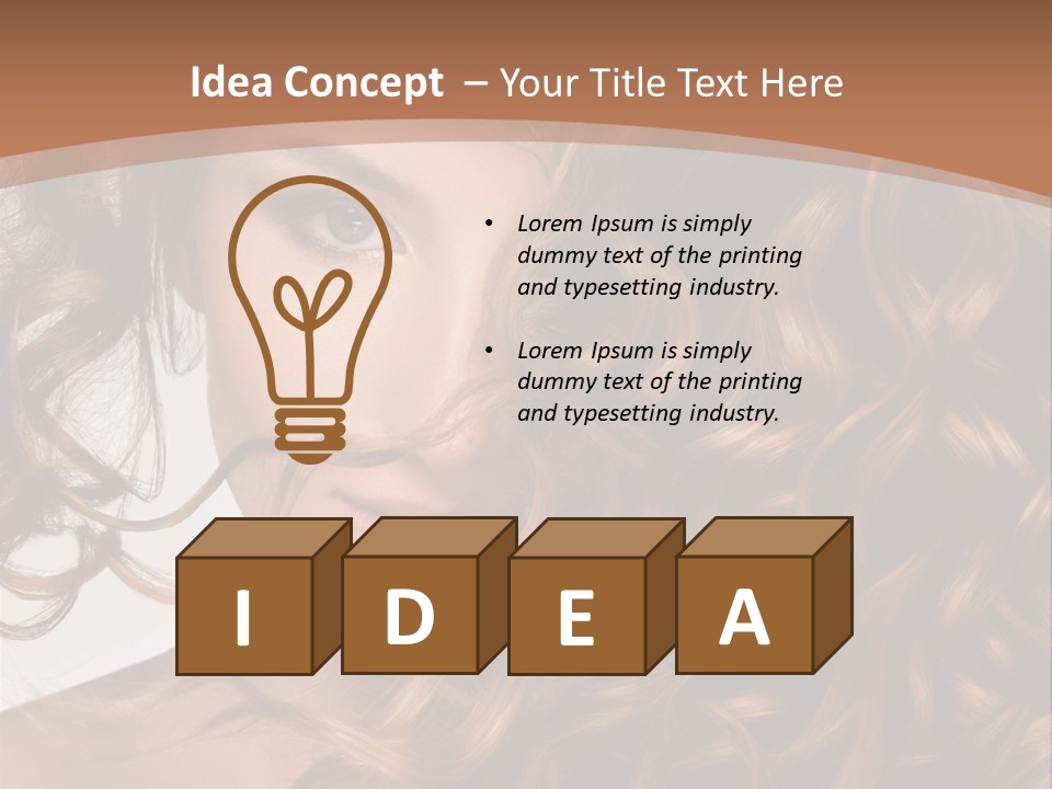 A Beautiful Woman With Long Curly Hair Powerpoint Template PowerPoint Template