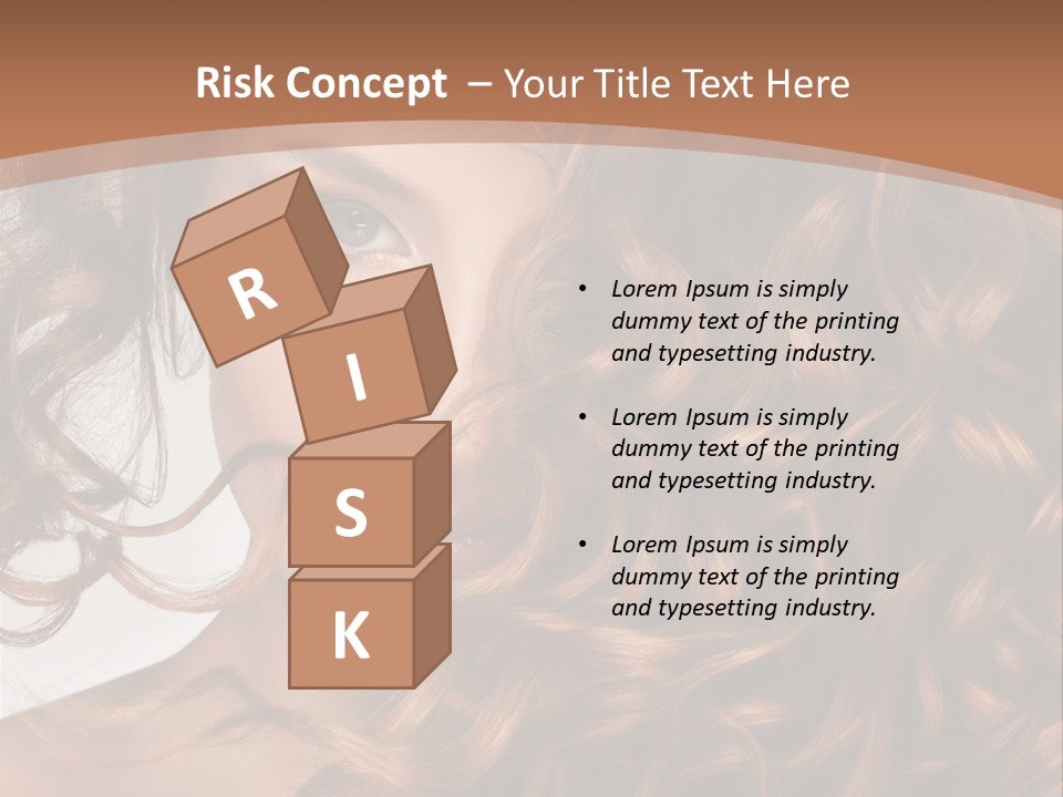 A Beautiful Woman With Long Curly Hair Powerpoint Template PowerPoint Template