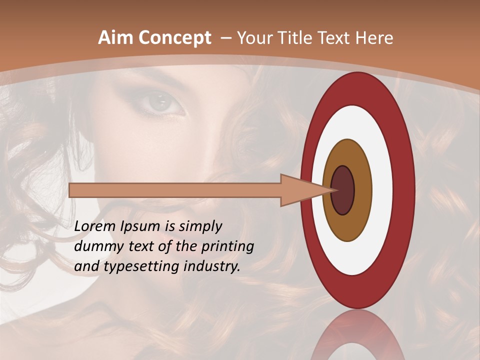 A Beautiful Woman With Long Curly Hair Powerpoint Template PowerPoint Template