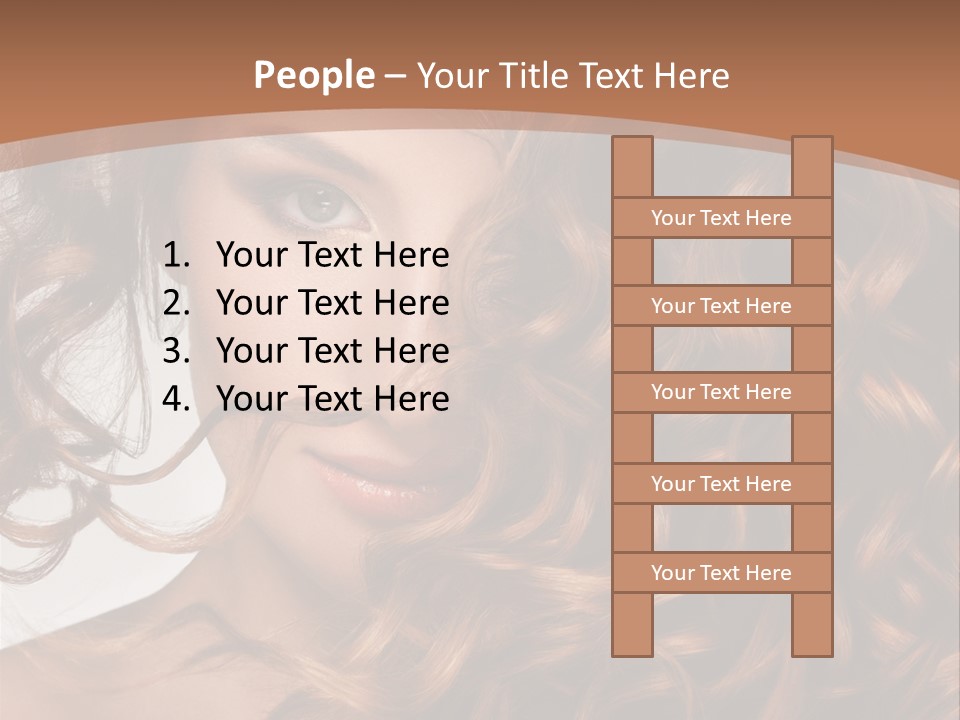 A Beautiful Woman With Long Curly Hair Powerpoint Template PowerPoint Template